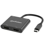 Manhattan adapter USB-C PD na Dual-HDMI adapter za monitor za laptop i tablet