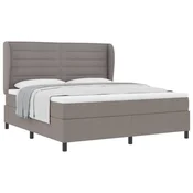 Vidaxl Postelja z vzmetnico z vzmetnico Taupe 180 x 200 cm blago