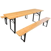 Pivski set 197x60 cm – Vrtna miza z klopmi za 8 oseb - 197cm x 60cm -