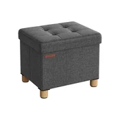 Songmics Shranjevalni otomanski stol 38x40x38 cm Siva