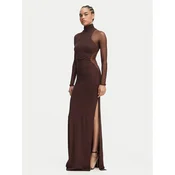 Elisabetta Franchi Večerna obleka AB-R22-62E2-V600 Rjava Slim Fit
