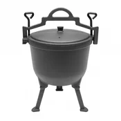 shumee Litoželezni kotel, litoželezni lonec za ogenj, 8 l, pokrov, BBQ01