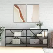 Konzolni stol crni 180x30x75 cm od konstruiranog drva i željeza