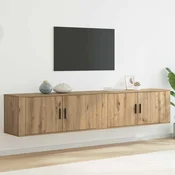 Zidni TV ormar set 2 pcs Umjetnicki hrast 100 x 34,5 x 40 cm