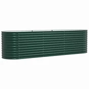 Vidaxl Dvignjena gredica Zelena 320 x 80 x 81 cm Jeklo