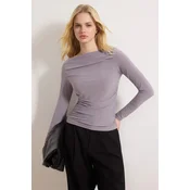 Trendyol Milla ženska bluza Twoaw25Bz00109, taupe-bež