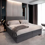 PROMOCIJA Tapecirani krevet boxspring ISPIRA 140x200 cm siva II. kvalitete Madrac: Bonell opružni madrac