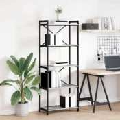 vidaXL Knjižna omara Siva sonoma 60 x 30 x 153 cm Konstruiran les