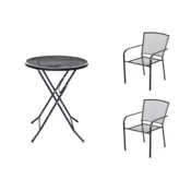 eoshop Kovinski vrtni set Eoshop 36: miza + 2 zložljiva stola (stogljiva)