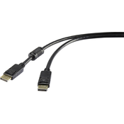 Renkforce Renkforce DisplayPort kabel DisplayPort vtič, DisplayPort vtič 7.5 m črna UHD 4K @ 60 Hz pozlačeni konektorji, s feritnim jedrom RF-3433994 DisplayPor, (20418721)