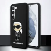 Karl Lagerfeld Silikonski ovitek Karl Lagerfeld Liquid Silicone Ikionik za Samsung Galaxy S23 (KLHCS23SSNIKBCK)