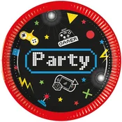 Procos Papirnati krožnik 20 cm gamer 8 kos