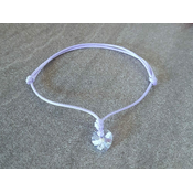 Narukvica konac sa Swarovski kristalom – srce 10mm Violet