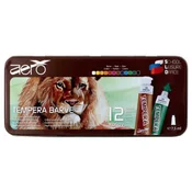 Boja tempera Aero 7,5ml tubice 12 kom u limenoj kutiji, design lav