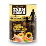 Farm Fresh Dog piščanec in losos s krompirjem konz. 800g