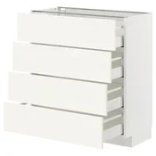 METOD / MAXIMERA Podni element 4 fronta/4 fioke, bela/Vallstena bela, 80x37 cm