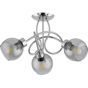 Stropni luster HOSSA 3xE27/15W/230V sjajni krom/crna/dimljeno staklo