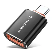 OTG adapter Techsuit HyperPort A2 USB-A v USB-C 5Gbps, 6A, 120W - oranžen
