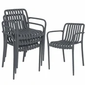 Homestar Set vrtnih stolov 4 kosi 55x585x815 cm temno siva