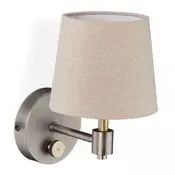 Northix Vintage stenska svetilka z zatemnitvijo kovina bež senčnik