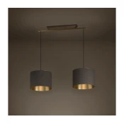 Eglo 390336 - Luster na sajli SANTANDRIA 2xE27/40W/230V braon/zlatna