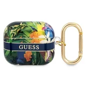 Ovitek Guess Flower Strap Collection za AirPods 3, moder