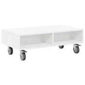 Stolic sa kotacima Bijelo 90 x 50 x 30 cm Konstruirano drvo