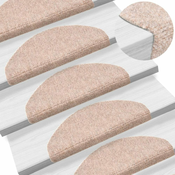 Prostirke za stepenice, samoljepljive, 5 kom. 65x21x4 cm, svijetlosmede, poluokrugle, velike
