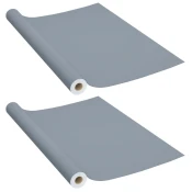 Samoljepljive folije za namještaj 2 kom sive 500 x 90 cm PVC