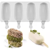 Dardanar Pcs 4 Cavities Silikonski Zamrzovalnik Ice Cream Shape Candy Bar, Pop Lolly Pladenj Ice Cream Cube Maker, (21199226)