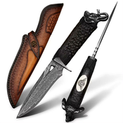 Lovski nož Damascus MASTERPIECE Kenji - črn KP31412