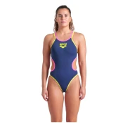 Arena one womens double cross back navy fluo/soft green xl - uk38