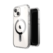 Speck Presidio Perfect-Clear ClickLock MagSafe Apple iPhone 15 (Clear/Chrome Finish/Serene Silver)