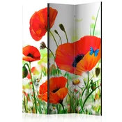 artgeist Paravan Country Poppies, Dvostranski, 3-Delni