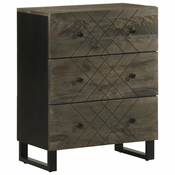Komoda crna 60x33x75 cm Puno drvo Mango