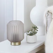 Beacon Lighting Namizna svetilka Beacon Clancy, belo stekleno senčilo, višina 17 cm - Dnevna soba/jedilnica - bela/medeninasta - Steklo