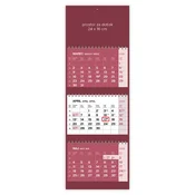 KOLEDAR TRIDELNI BARVNI S SPIRALO, BORDO, 2026, EG