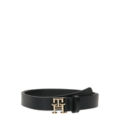 Tommy Hilfiger za ženske. AW0AW15182 Črni pas z logotipom (70cm), Črna, Modra, Priložnostno, Usnje
