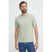 Pamucna majica Marc OPolo za muškarce, boja: zelena, s tiskom