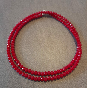 Ogrlica sa kristalima – tamno crvena – 54cm Srebro 925 + KUTIJA