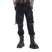 Moške hlače jeans DEVIL FASHION - Punk - washed črne - PT300
