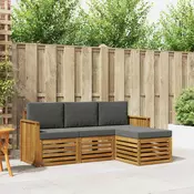 Set vanjskih sofa 4 kom. Prirodna i antracit