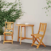 Vanjske bistro stolice s jastukom 2 pcs Cvrsto drvo akacije
