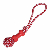 Pasja kost na vrvici – rdeča, 40 cm