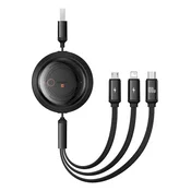 BASEUS Baseus Free2Draw USB na M+L+C 3-v-1 kabel 100 W, 1,1 m (črn)