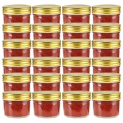 Staklenke za džem sa zlatnim poklopcima 24 kom 110 ml