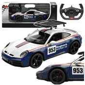 Licencirani auto na daljinsko upravljanje Porsche 911 Dakar Performance Rastar 1:14 - bijelo/plavi