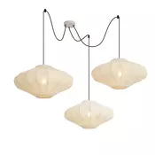 Japandi viseča svetilka bež 50 cm 3-luč - Plu
