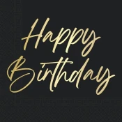Elegantni rojstnodnevni prtiček s napisom Happy Birthday – 2-slojni, 33x33 cm, 20 kosov