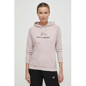 Pulover Helly Hansen ženski, roza barva, s kapuco, 63427